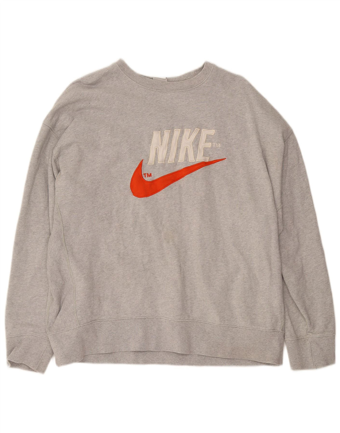 Felpa con grafica Nike da uomo, maglione XL, cotone grigio