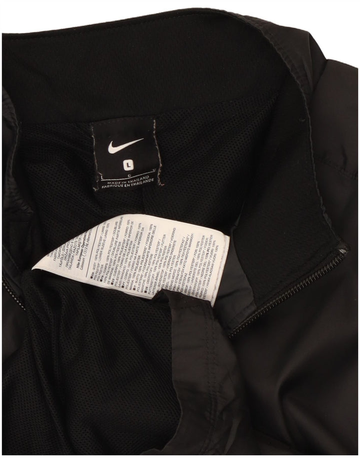 Giacca da ginnastica da uomo Nike, giacca grande, nera, in poliestere