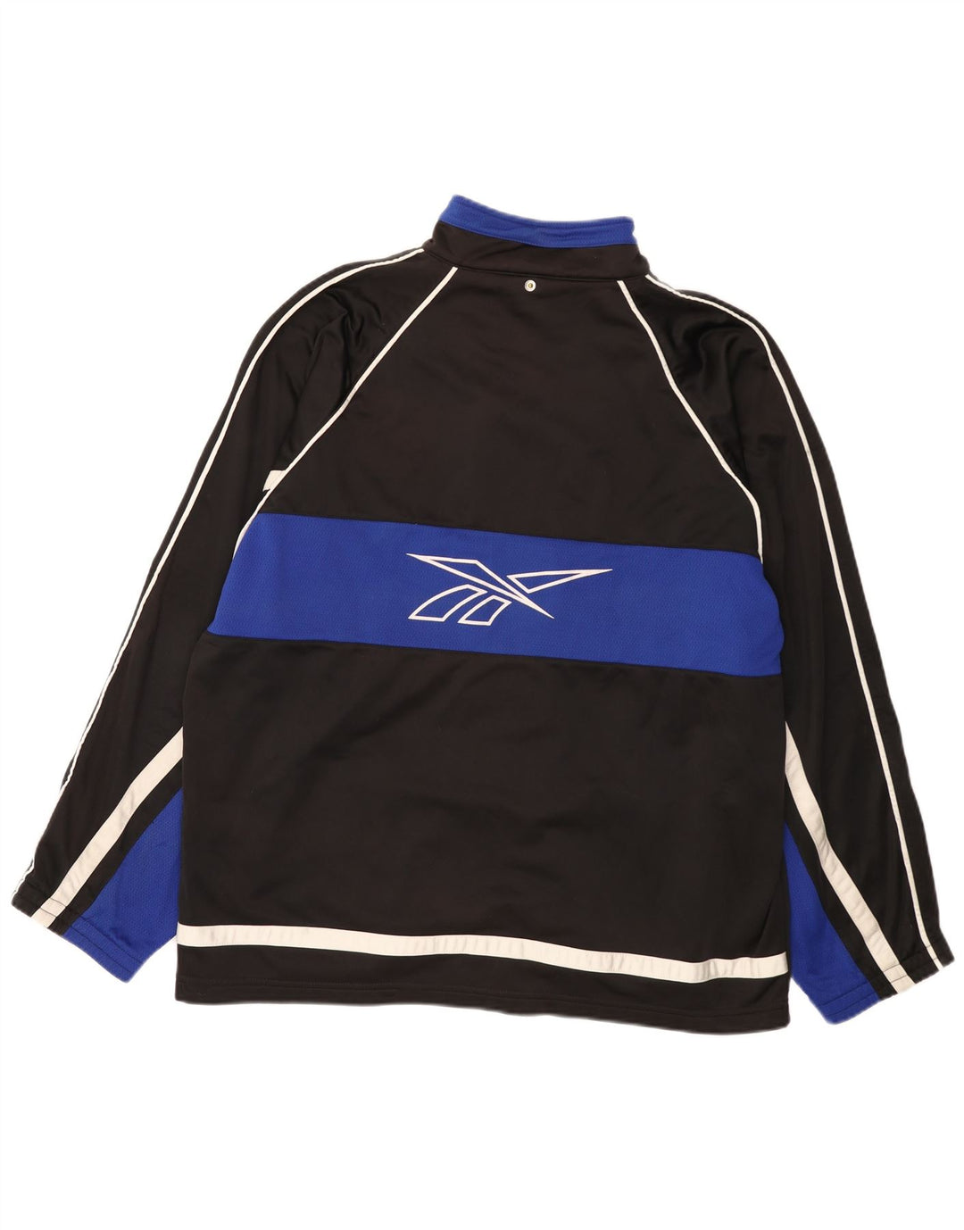 Giacca da ginnastica Reebok da uomo con grafica, grande, in poliestere color block nero