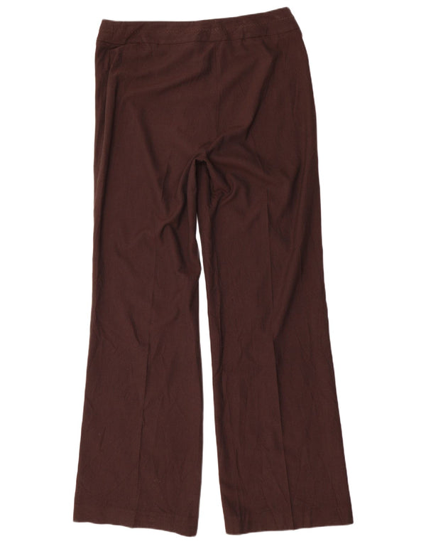 Pantaloni casual a gamba larga da donna Marks & Spencer UK 14 Large W32 L34 Marrone