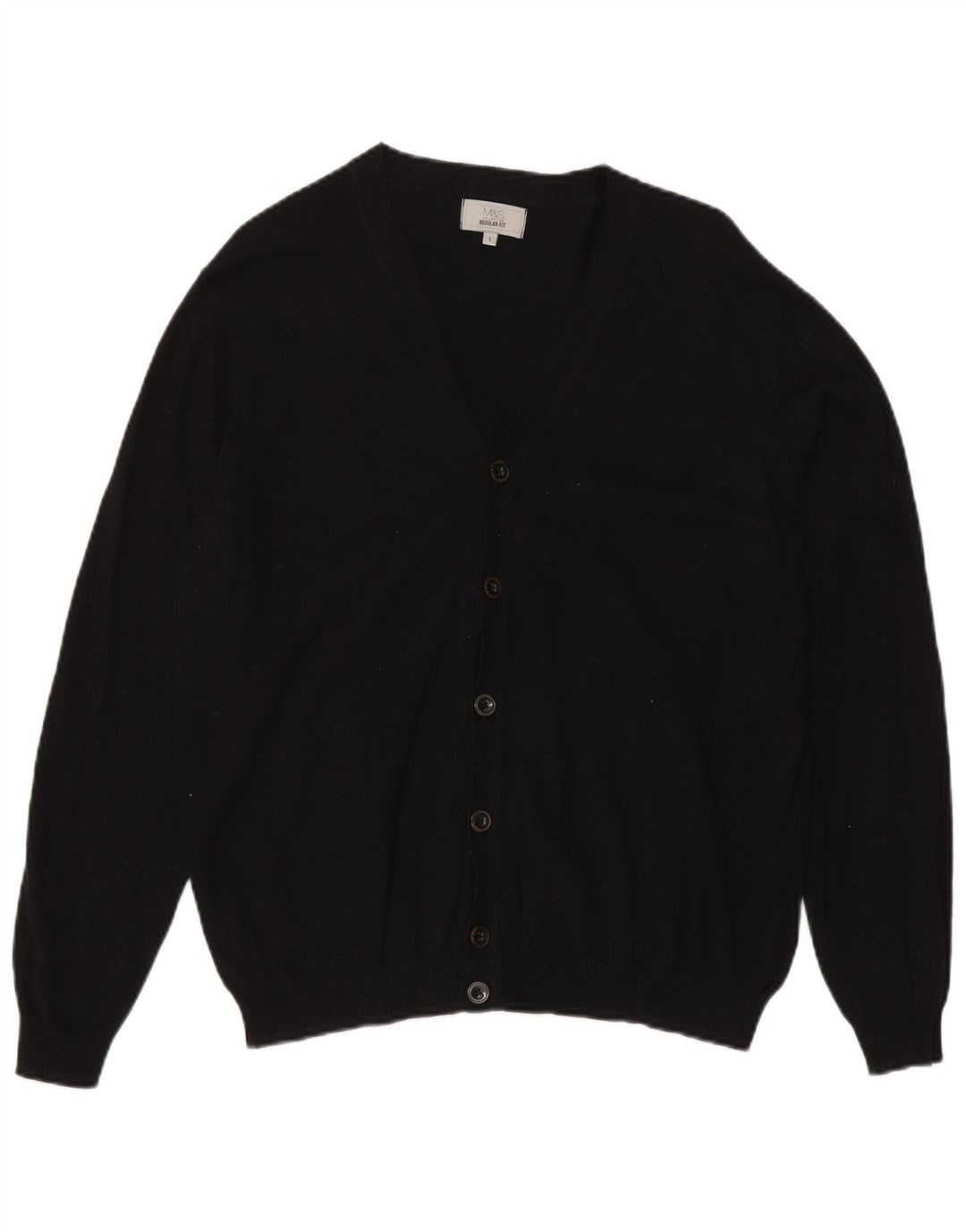 Maglione cardigan vestibilità regolare da uomo Marks & Spencer grande cotone nero