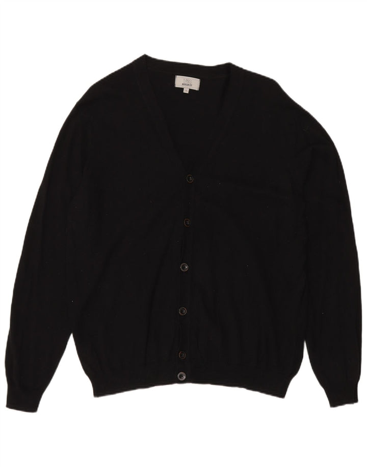 Maglione cardigan vestibilità regolare da uomo Marks & Spencer grande cotone nero