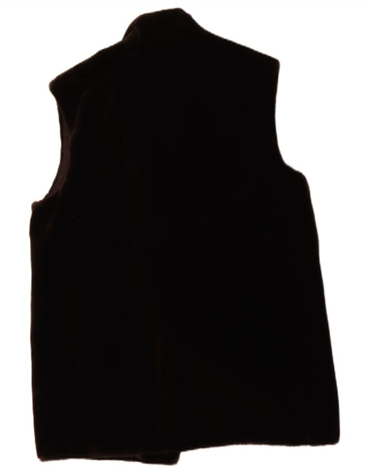 Gilet oversize da donna vintage in pelliccia sintetica EU 38 poliacrilico marrone medio