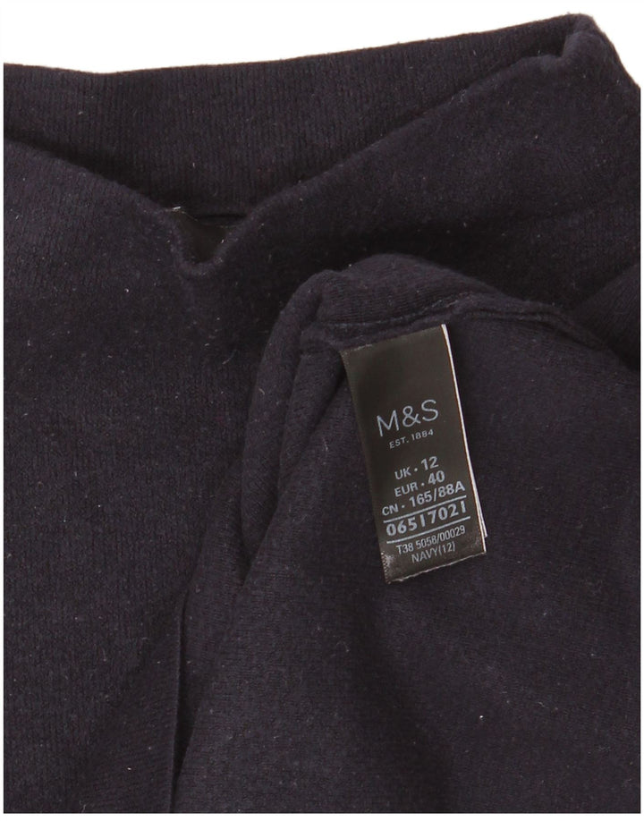Marks & Spencer Top da donna a maniche lunghe UK 12 medio blu navy in viscosa