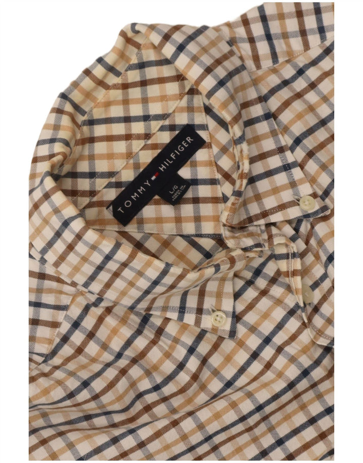 Camicia da uomo Tommy Hilfiger a quadri beige grandi