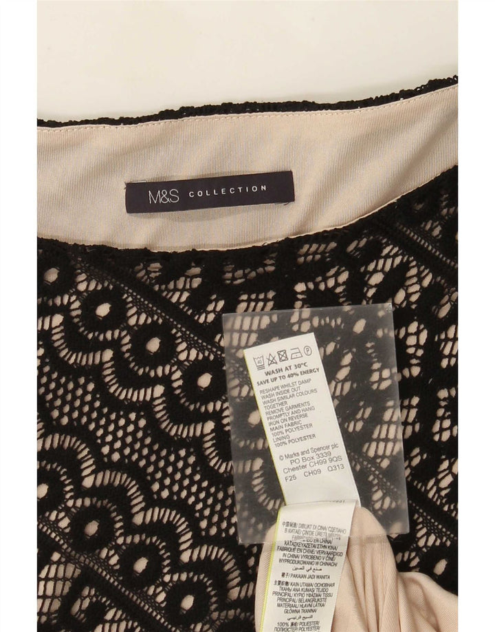 Abito tubino in pizzo da donna Marks & Spencer UK 12 medio nero floreale