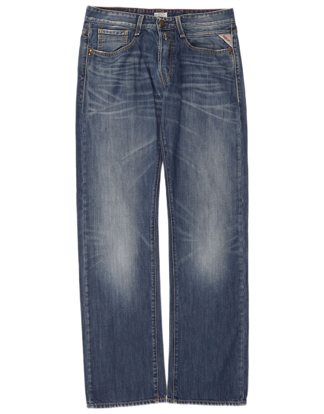 REPLAY Jeans dritti da uomo W32 L34 cotone blu