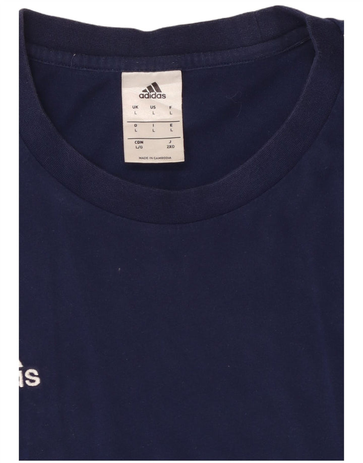T-shirt da uomo ADIDAS Top grande in cotone blu navy