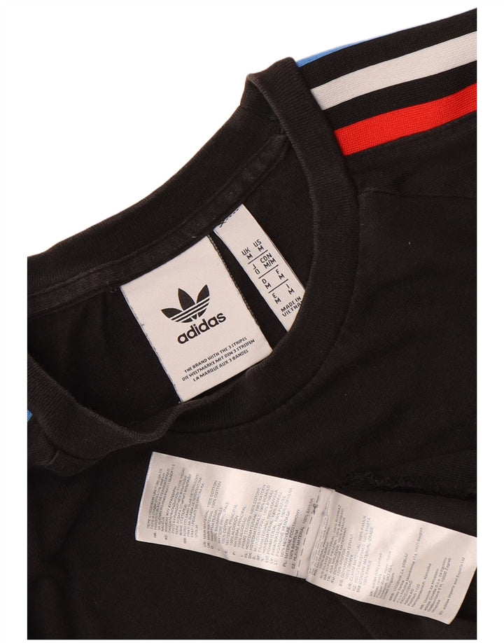 T-shirt grafica da uomo Adidas Top in cotone nero medio