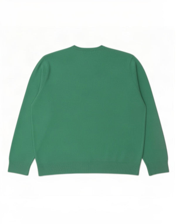 Maglione maglione con scollo a V blu Harbour da uomo Marks & Spencer XL verde acrilico