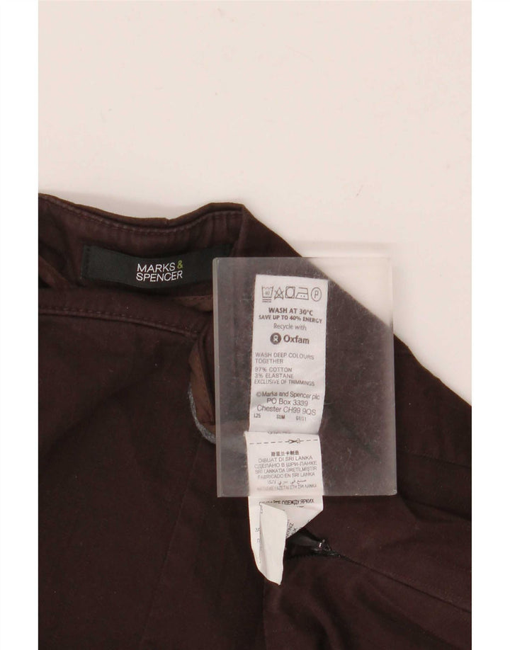 Pantaloni capri dritti da donna Marks & Spencer UK 12 medi W30 L22 Marrone