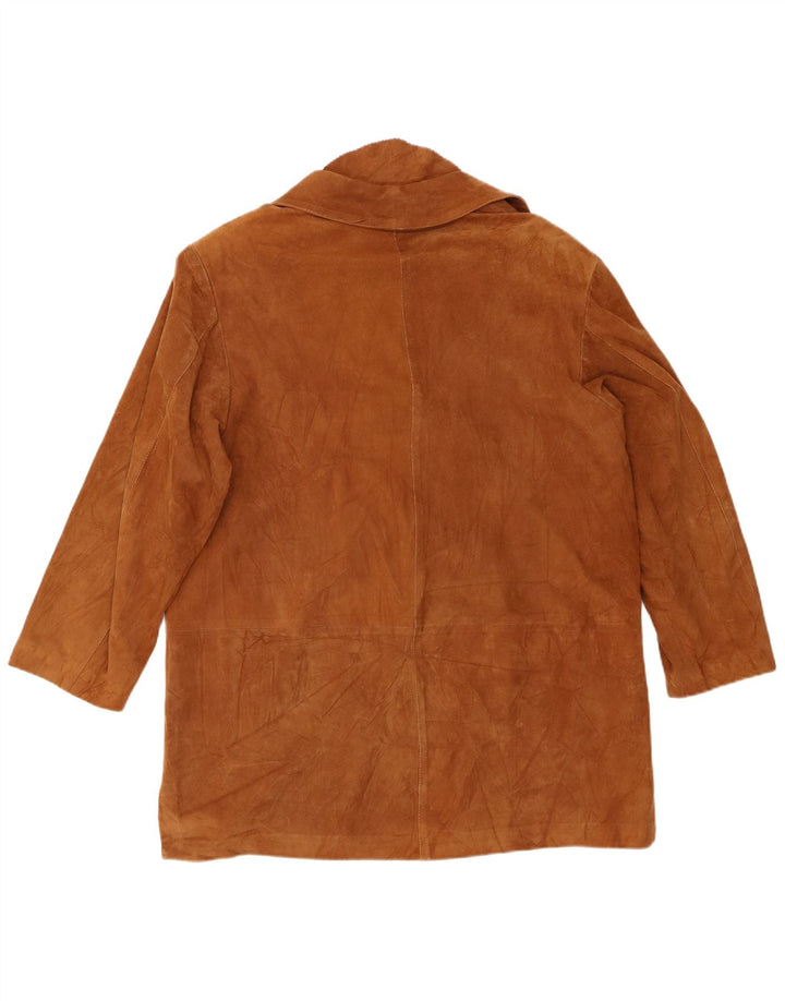 Soprabito in pelle scamosciata da donna Diletta Lelli UK 20 2XL Pelle marrone