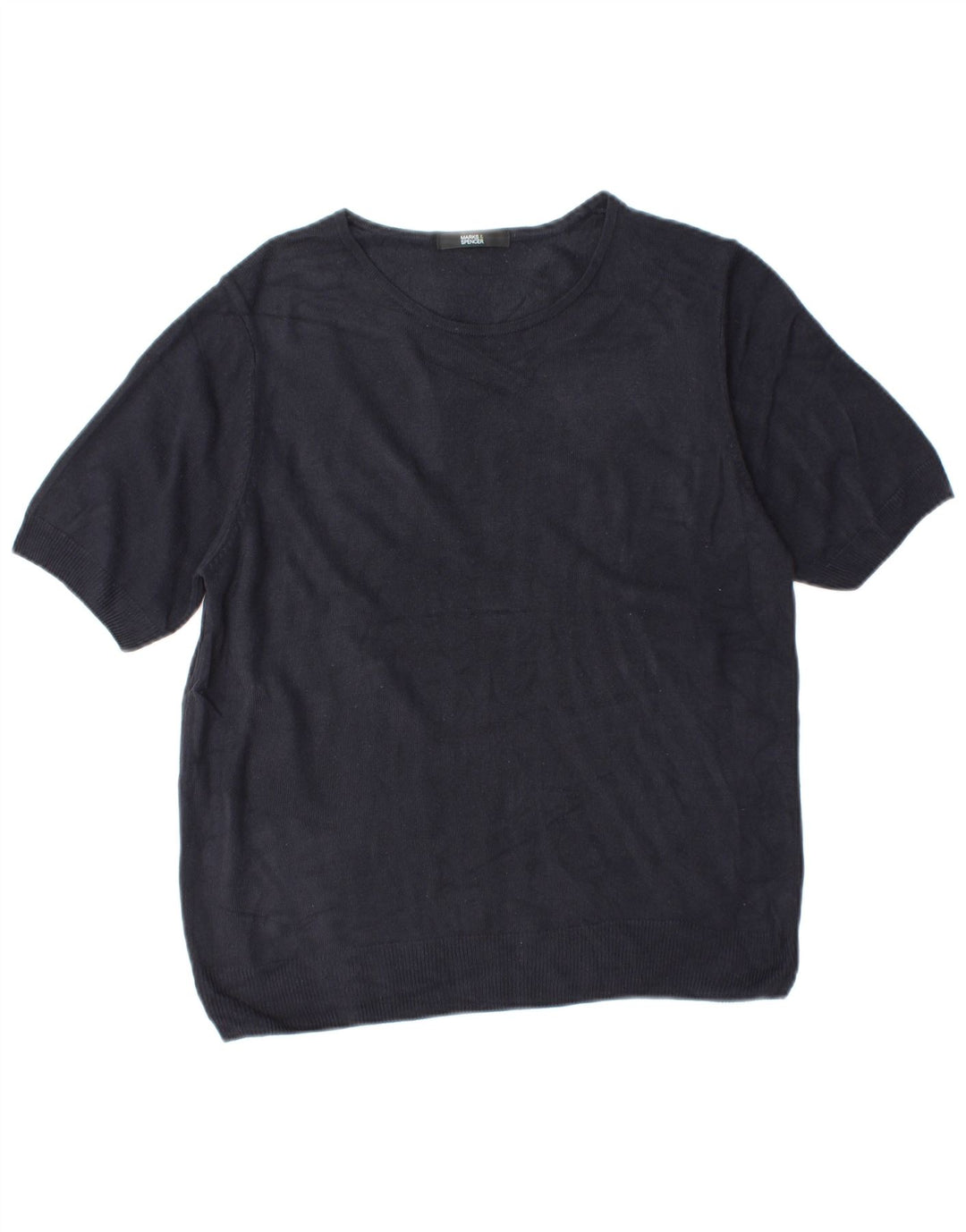 MARKS & SPENCER Womens Crew Neck Jumper Sweater UK 16 Large  Navy Blue