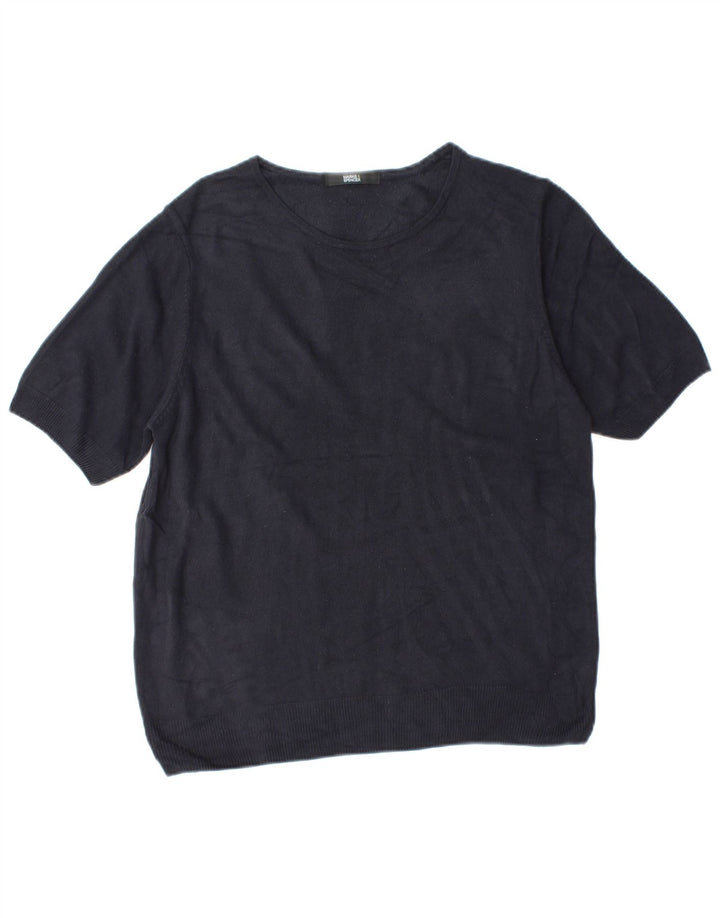 MARKS & SPENCER Womens Crew Neck Jumper Sweater UK 16 Large  Navy Blue