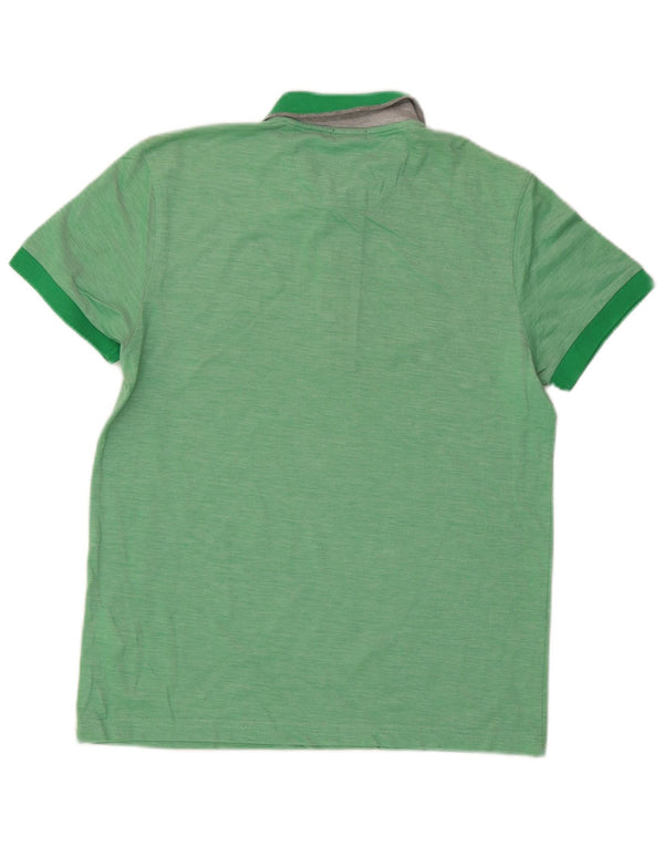 Polo Hugo Boss da uomo slim fit in cotone screziato verde medio