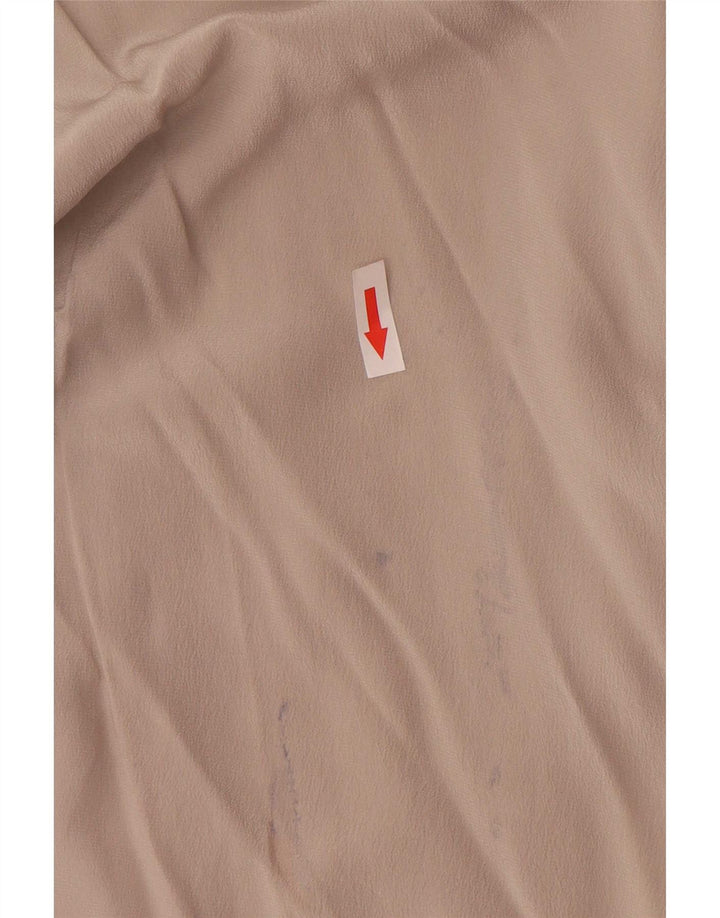 Camicetta vintage da donna con cravatta sul davanti IT 44 Seta grigio medio