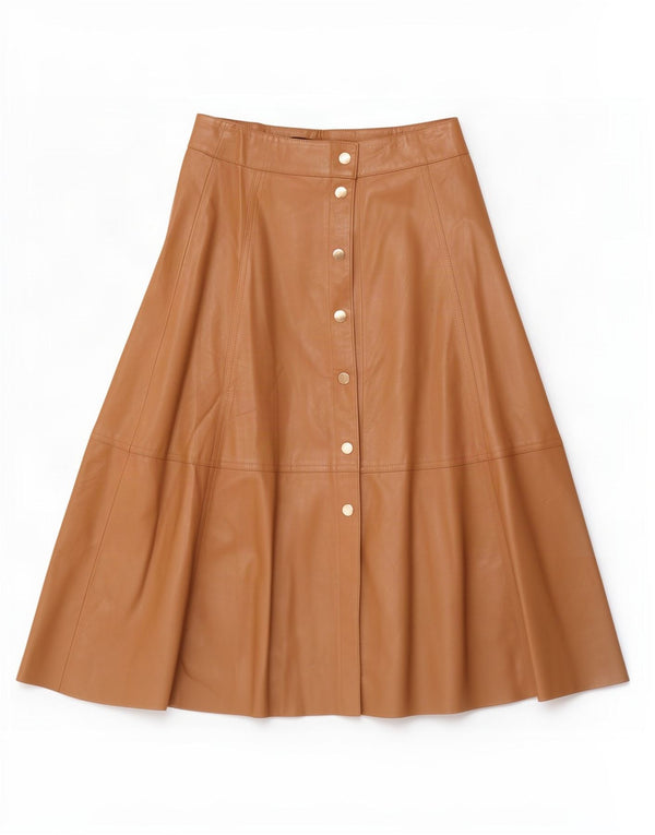 Gonna a trapezio da donna in ecopelle Zara XS W26 poliestere marrone