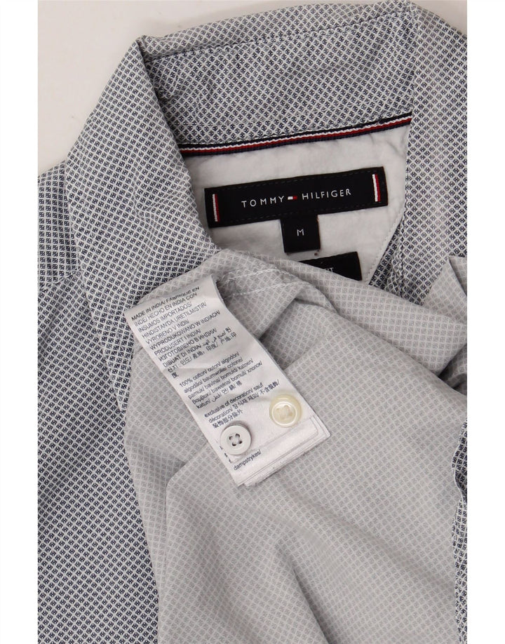 TOMMY HILFIGER Camicia da uomo vestibilità regolare in cotone maculato blu medio