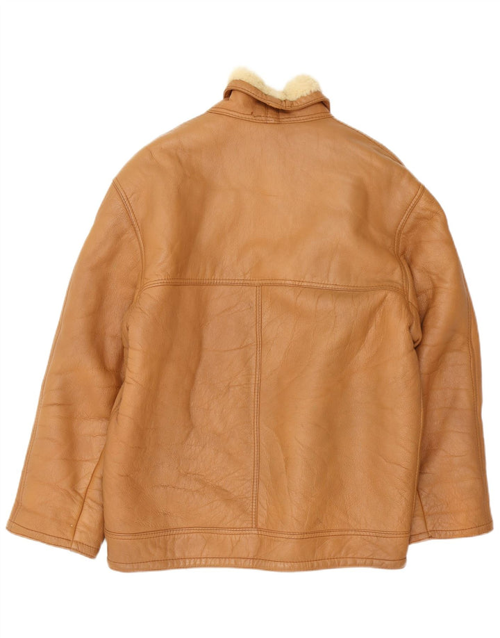 Giacca in shearling vintage da uomo UK 40 grande marrone