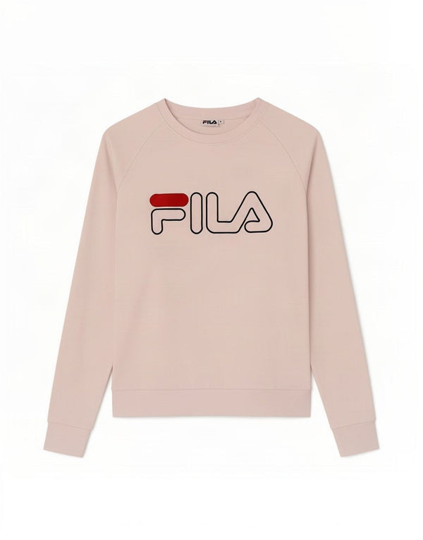 Fila Womens Graphic Sweatshirt Jumper UK 14 Medium White