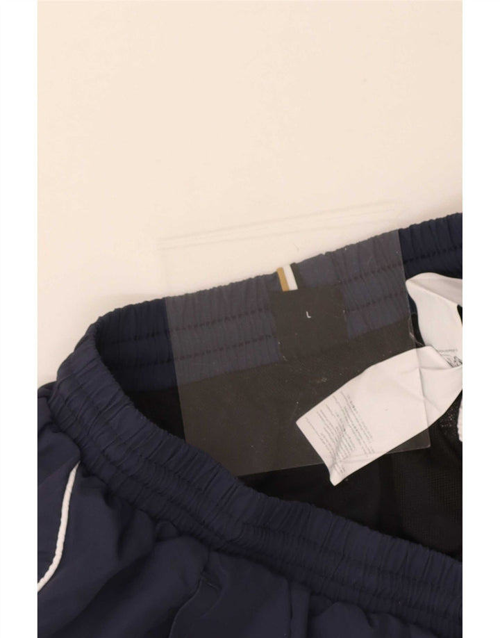 Pantaloncini sportivi grafici da uomo Hugo Boss grandi in poliestere blu navy