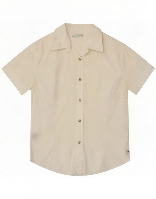 Murphy & Nye Womens Short Sleeve Shirt UK 10 Small White Cotton