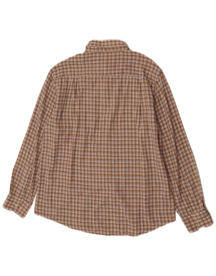 Camicia da uomo in flanella Charro XL in cotone a quadri beige