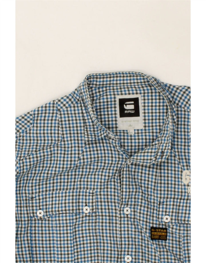 Camicia da uomo G-STAR 2XL in cotone a quadri blu