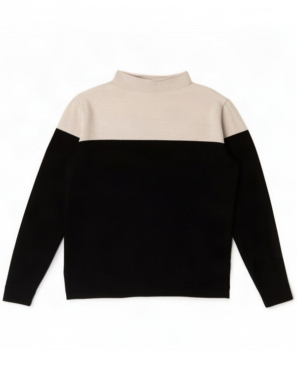 Marks & Spencer maglione a collo alto da donna UK 10 piccolo nero