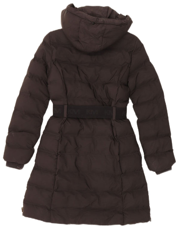 Cappotto imbottito con cappuccio grafico da donna Karen Millen UK 6 XS poliestere nero