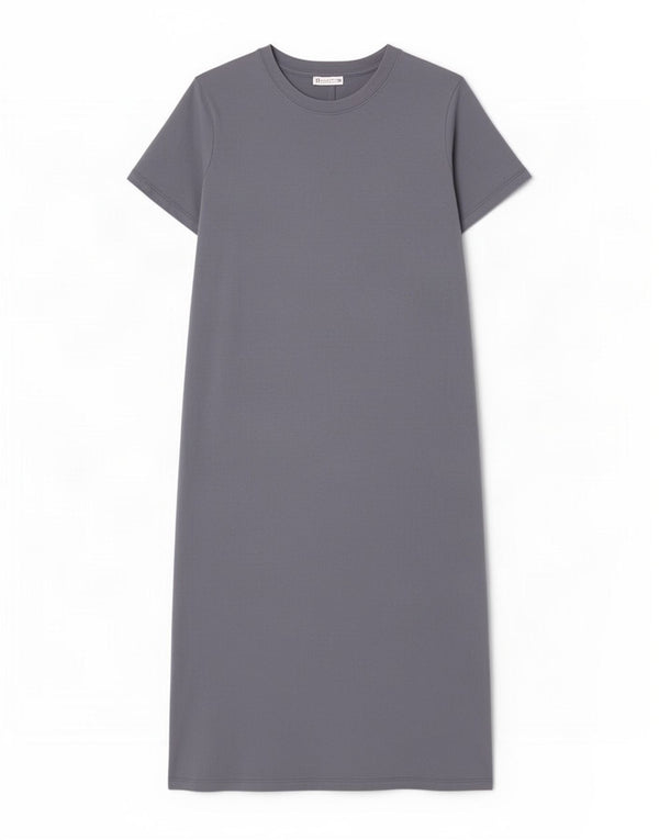 Abito T-shirt Zara da donna UK 12 in cotone grigio medio