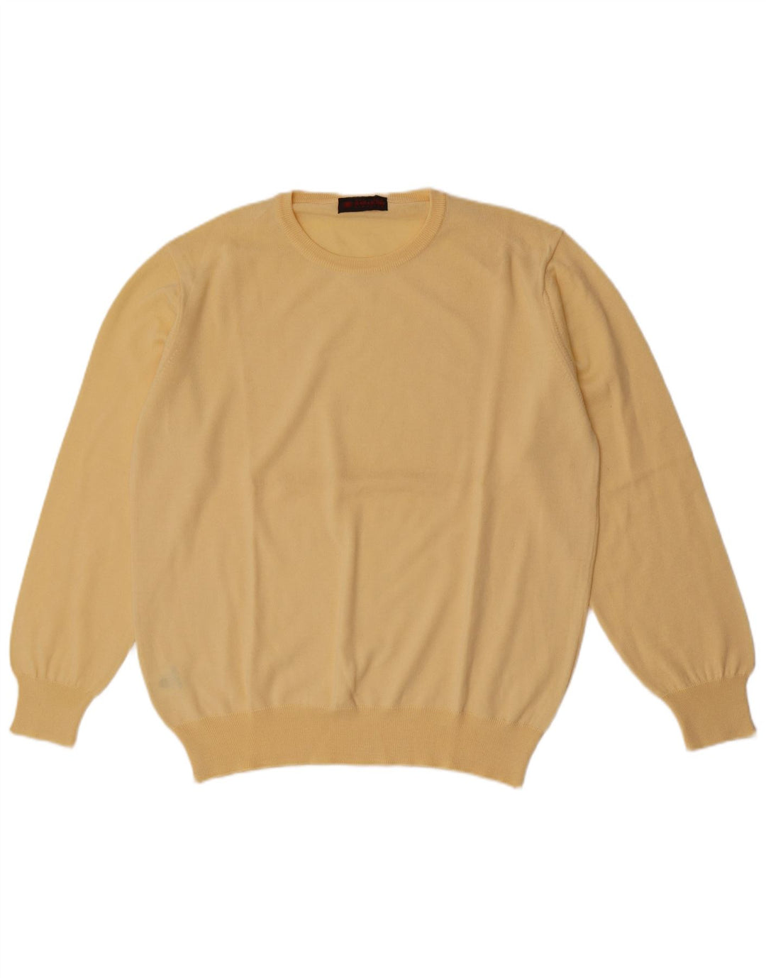Il Granchio Maglione Uomo Girocollo Maglione Grande Giallo Lana Vergine
