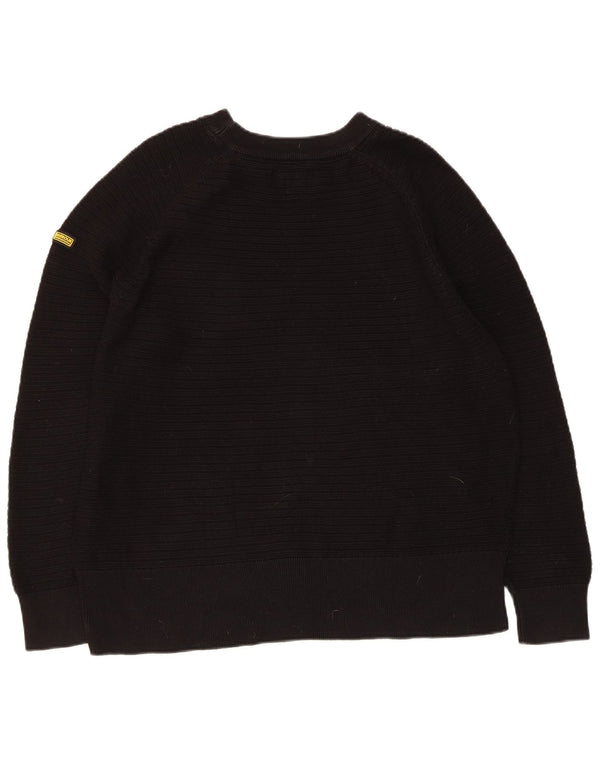 Maglione maglione con scollo a barca vestibilità regolare da donna Barbour UK 12 medio nero