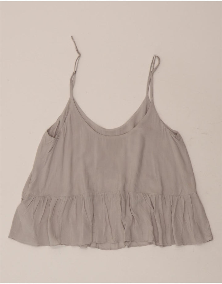 Topshop Camicetta da donna UK 10 piccola viscosa grigia