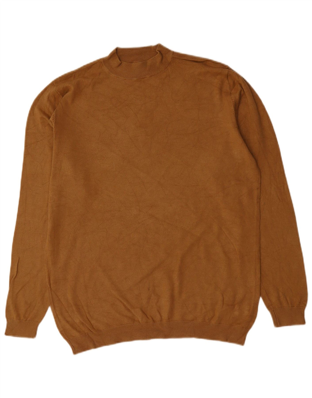 ZARA Mens Crew Neck Jumper Sweater Medium Brown