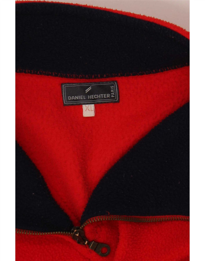 Maglione in pile da uomo con zip e collo Daniel Hechter XL rosso