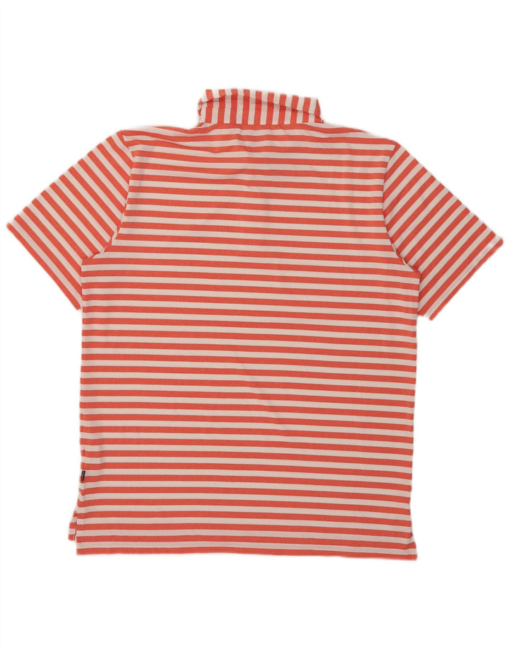Polo da golf da uomo Calvin Klein in poliestere a righe arancione medio