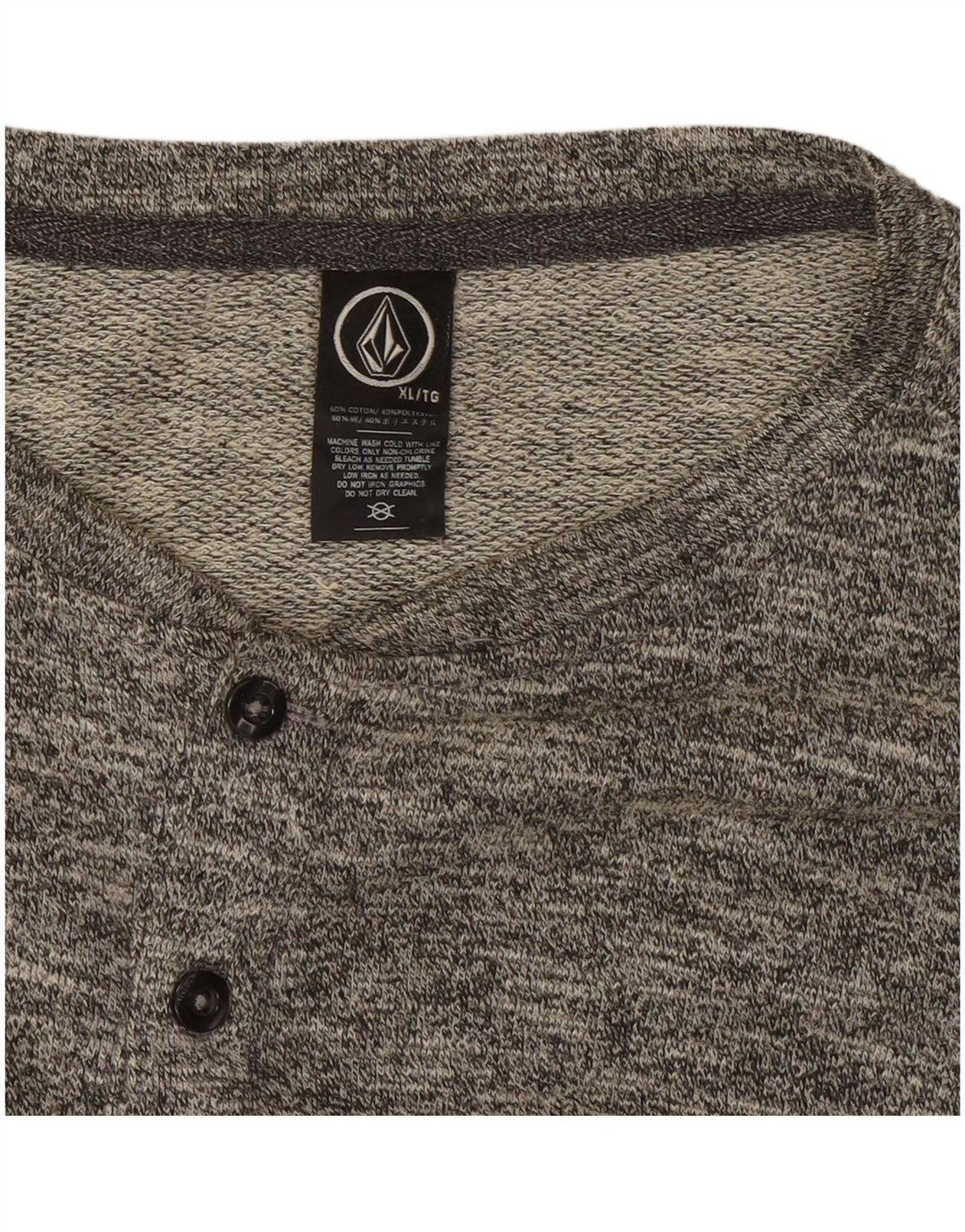 Maglia da uomo Volcom a maniche lunghe XL in cotone chiazzato grigio