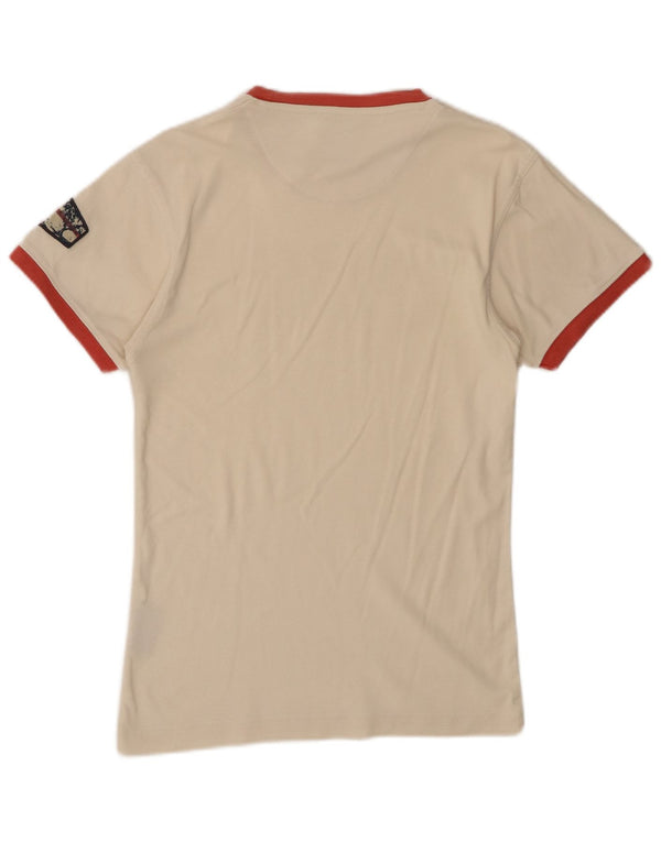T-shirt grafica Reebok da donna Top UK 6 XS bianco sporco