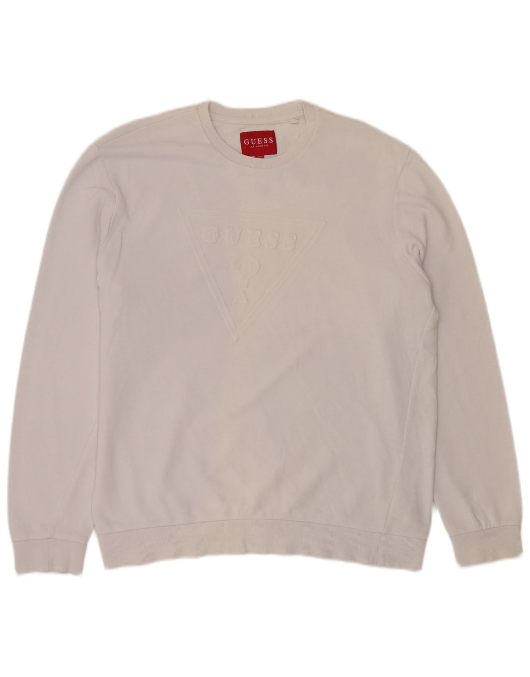 Guess Felpa grafica da uomo Maglione XL Cotone bianco sporco