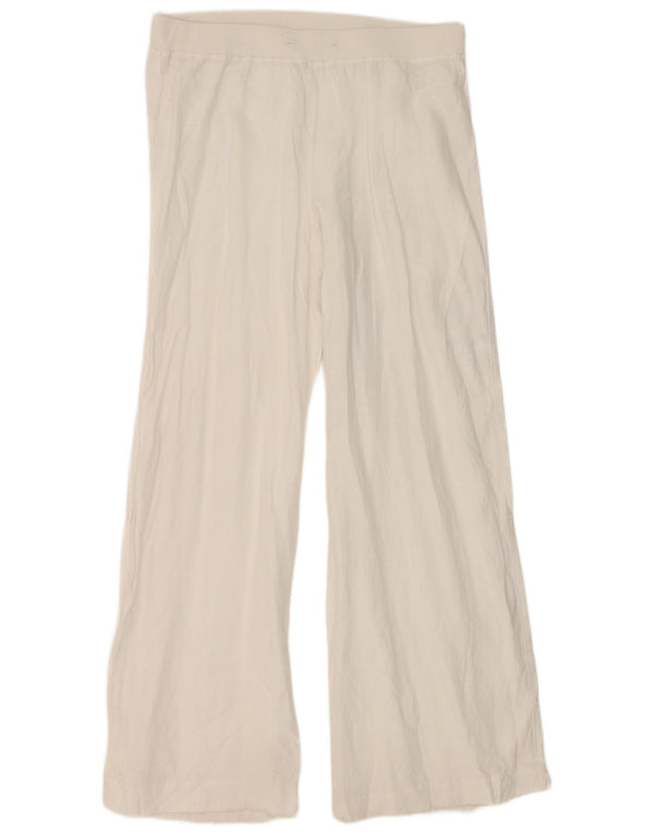 Pantaloni casual a vita alta da donna Marks & Spencer UK 14 Large W34 L31 Bianco