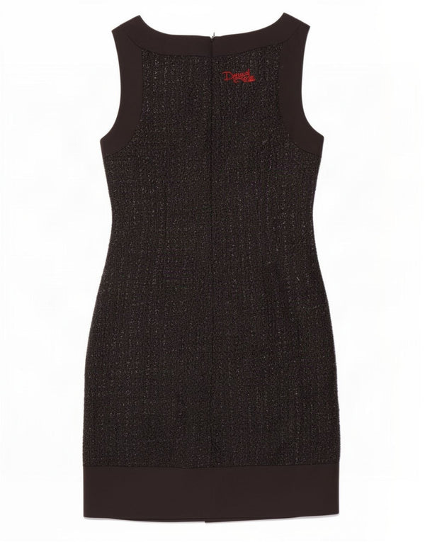 Desigual Abito tubino senza maniche con grafica da donna EU 36 Piccolo Paisley nero