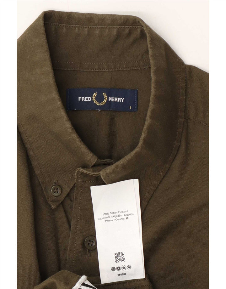 Camicia da uomo Fred Perry piccola in cotone kaki