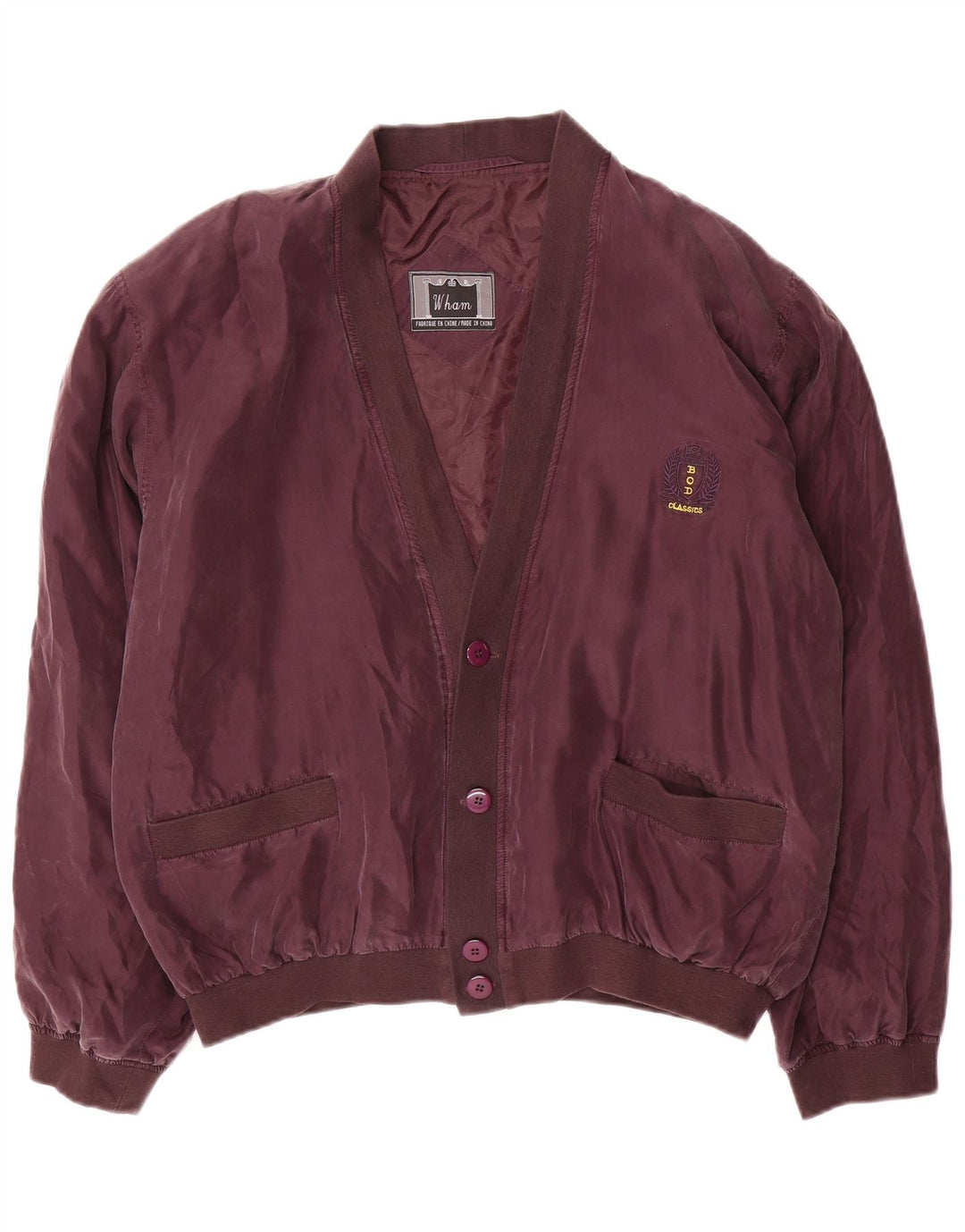Giubbotto bomber vintage da uomo UK 38 seta viola media