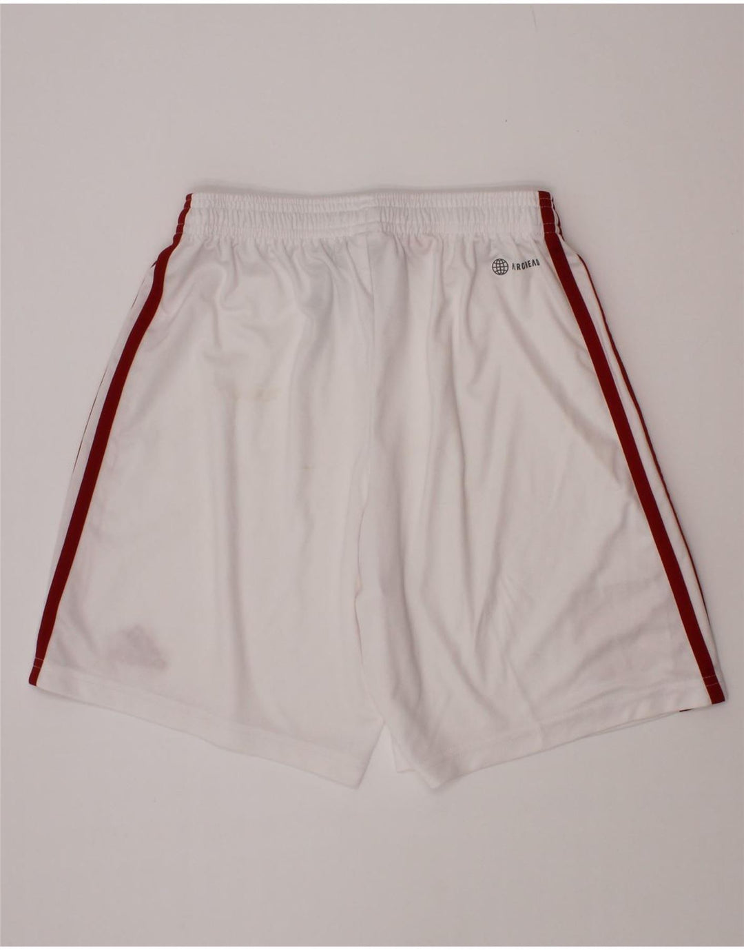 Pantaloncini sportivi Adidas Aeroready da ragazzo 11-12 anni in poliestere bianco