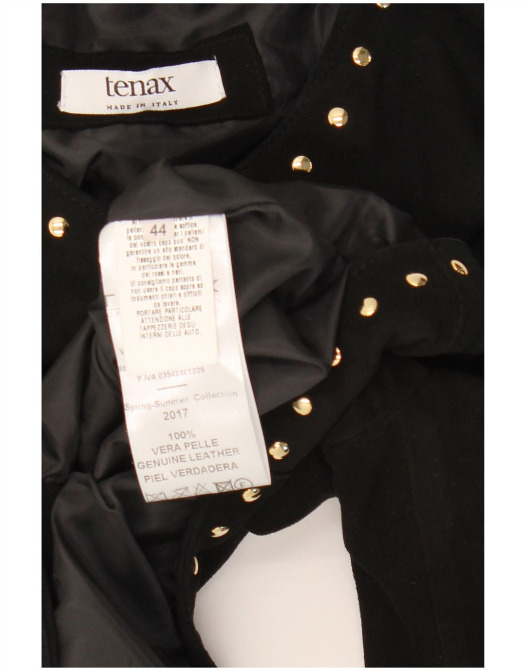 Giacca Bolero in pelle scamosciata da donna con maniche a 3/4 Tenax IT 44 Pelle nera media
