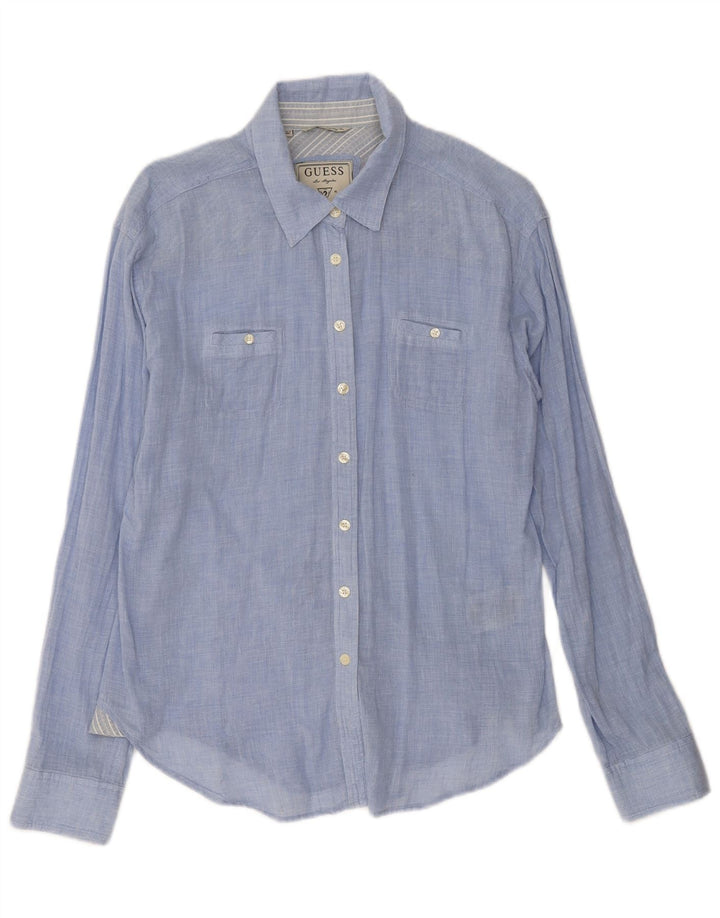 Camicia da donna Guess UK 14 Cotone blu medio