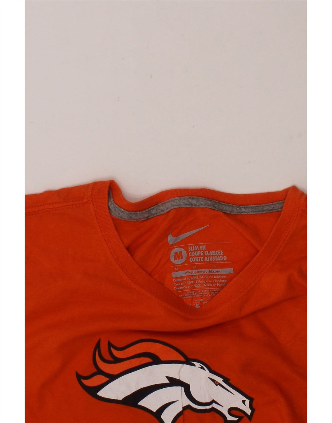 NIKE Boys Denver Broncos Graphic T-Shirt Top 10-11 Years Medium Orange Vintage Nike and Second-Hand Nike from Messina Hembry 