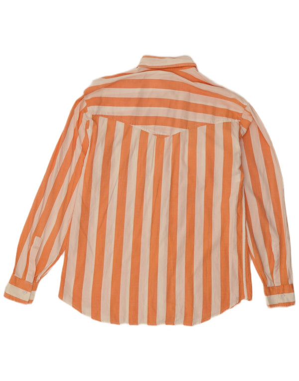 Camicia vintage da uomo piccola a righe arancioni