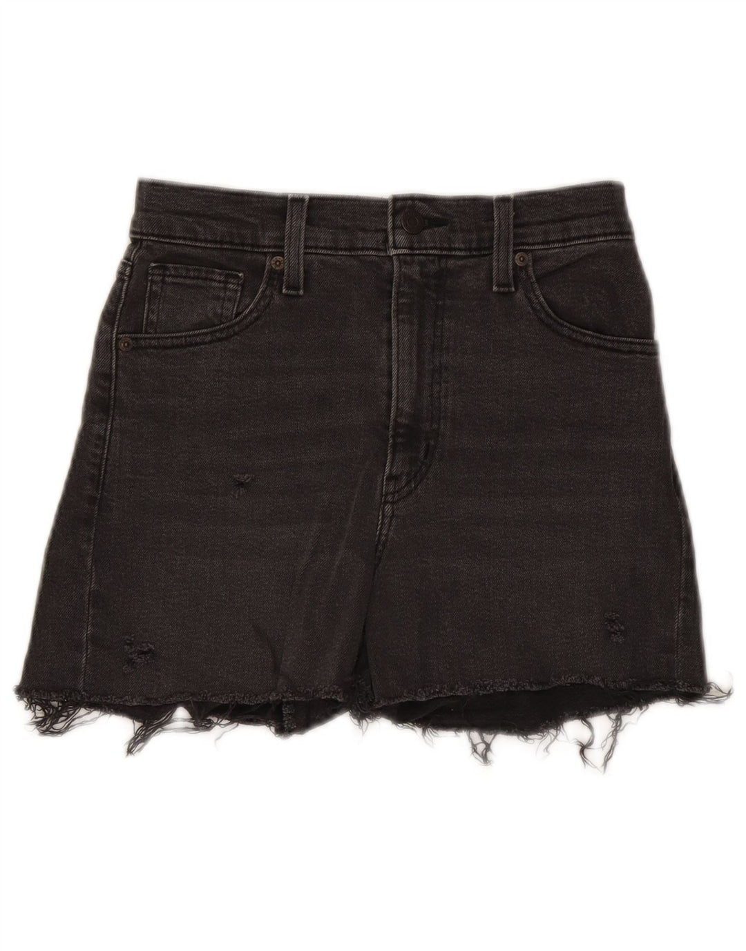 LEVI'S Womens High Waist Distressed Denim Shorts  W26 Small Grey Cotton